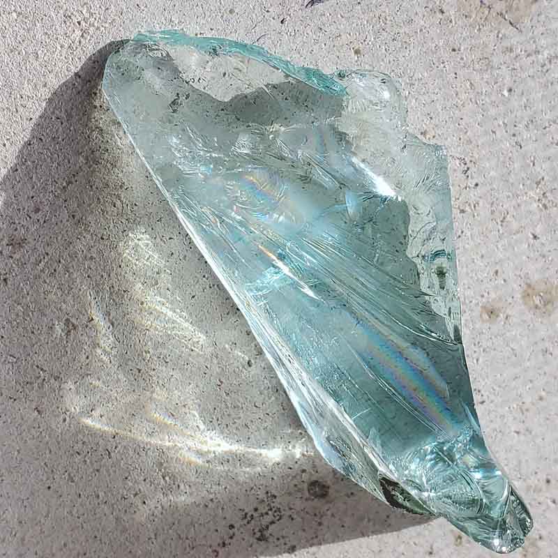お値下げ　アンダラクリスタル　希少　グリーン雪花　740g 虹の架かるアクアグリーンのアンダラクリスタル！ | ハンドメイド